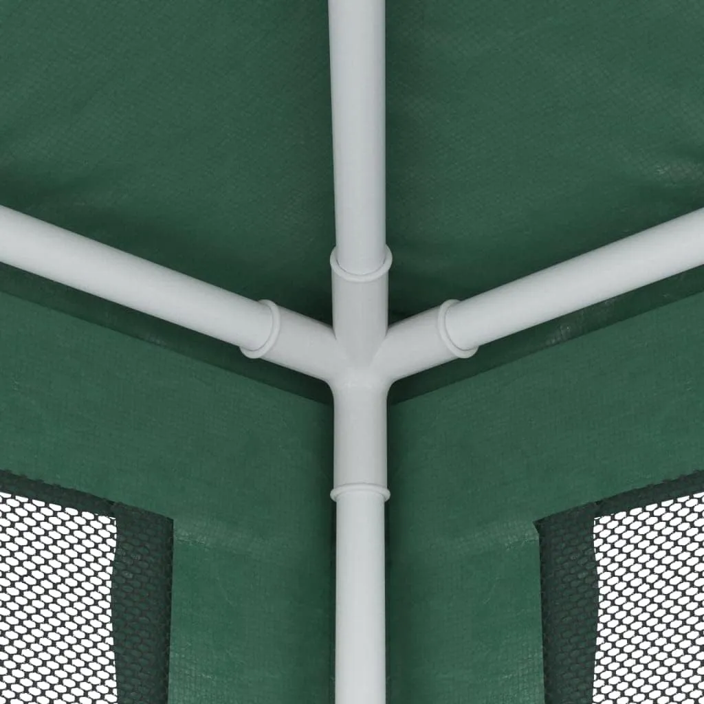 Outdoor Party Tent Gazebo with 8 Mesh Sidewalls Heavy-Duty Iron Frame HDPE Cover UV Protective Green 29.5'x13.1' for Backyard Patio BBQ Events