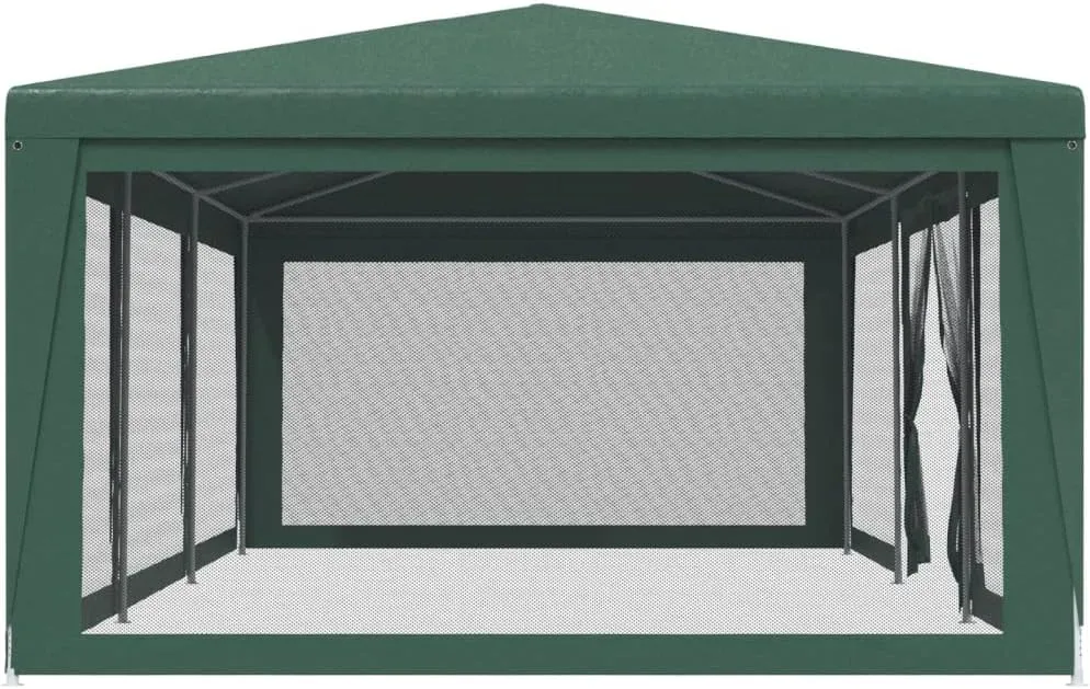 Outdoor Party Tent Gazebo with 8 Mesh Sidewalls Heavy-Duty Iron Frame HDPE Cover UV Protective Green 29.5'x13.1' for Backyard Patio BBQ Events