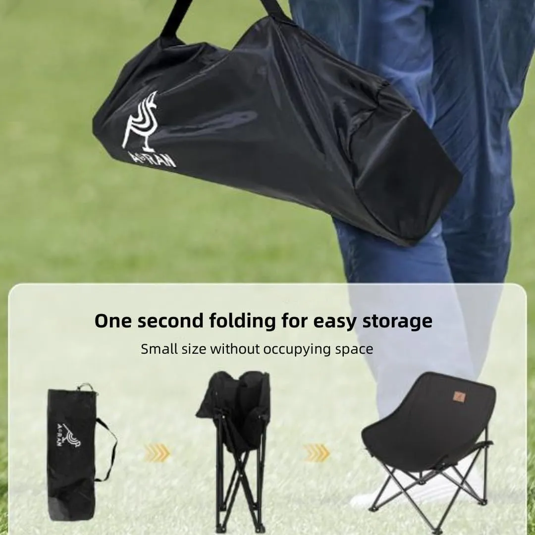 Outdoor Portable Folding Chair Fishing Stool Camping Chair Moon Chair Table Chair Ultra Light Folding Stool Sketch Recliner Stool (navy blue)