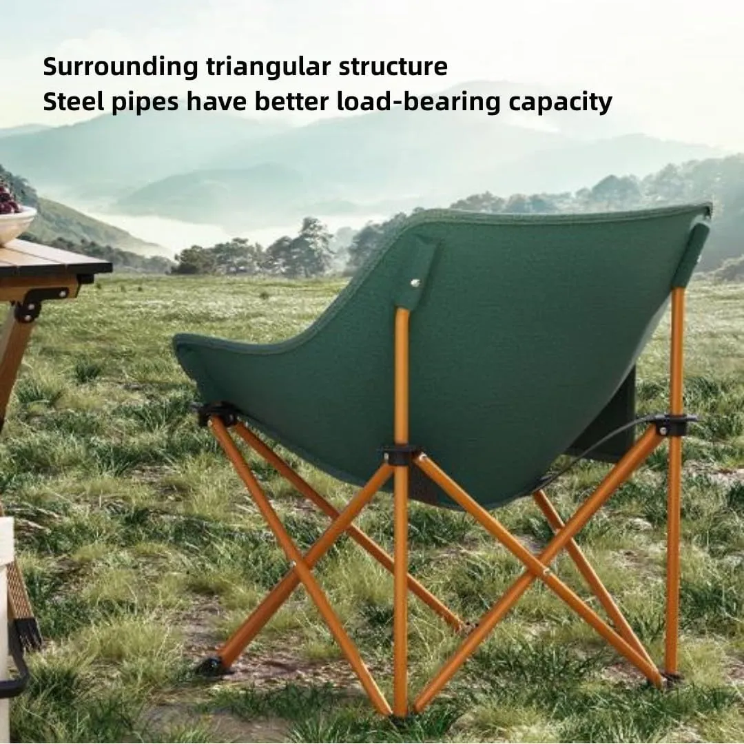Outdoor Portable Folding Chair Fishing Stool Camping Chair Moon Chair Table Chair Ultra Light Folding Stool Sketch Recliner Stool (navy blue)