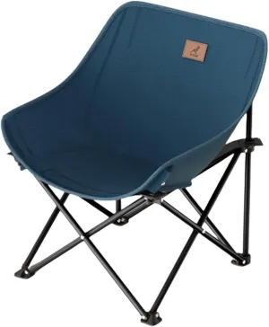 Outdoor Portable Folding Chair Fishing Stool Camping Chair Moon Chair Table Chair Ultra Light Folding Stool Sketch Recliner Stool (navy blue)
