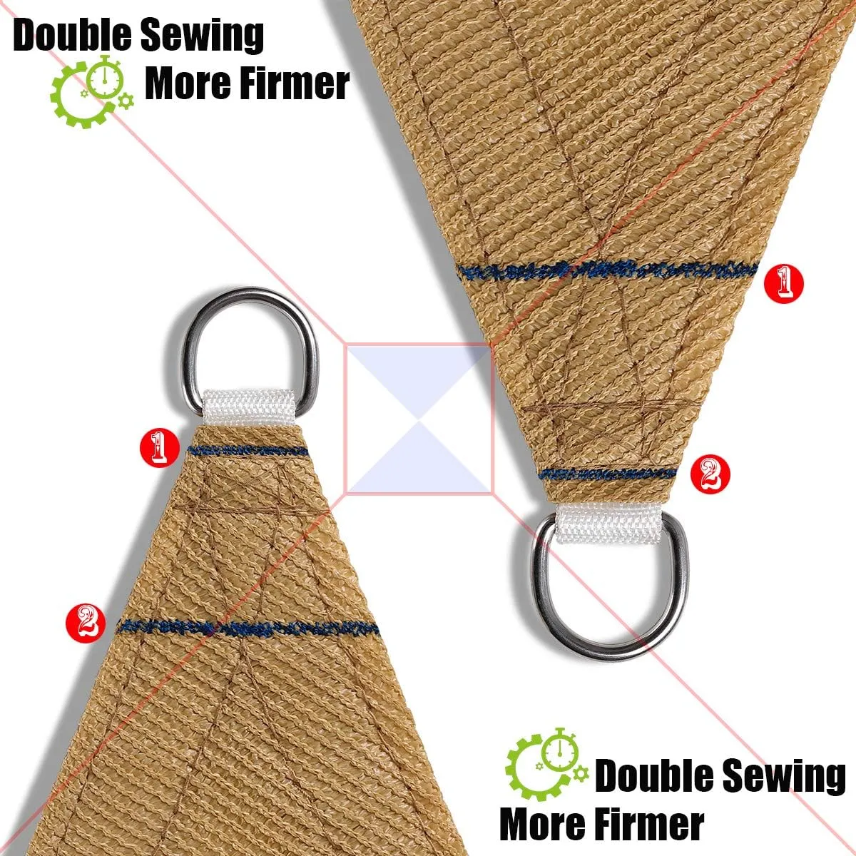 Outdoor Sun Shade Sail Canopy, 10' x 14' Rectangle Shade Cloth Patio Cover - UV Resistant Sunshade Fabric Awning Shelter for Deck Yard Garden Carport (Sand Color)