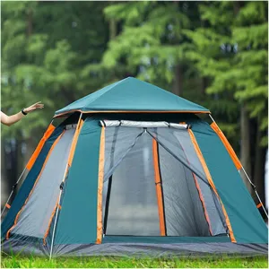 Outdoor Tent Camping Tent Outdoor Automatic Double 2 Single Rainproof Army Green Big Tent