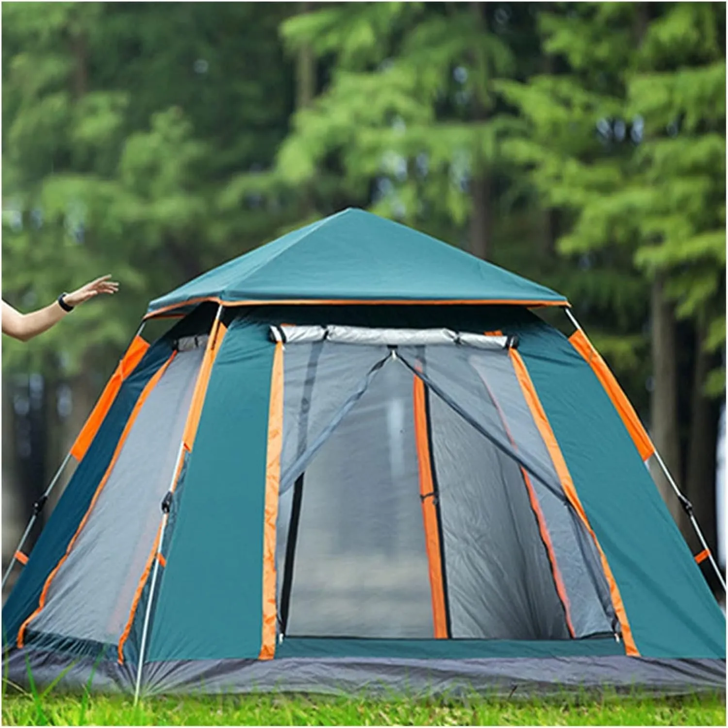 Outdoor Tent Camping Tent Outdoor Automatic Double 2 Single Rainproof Army Green Big Tent