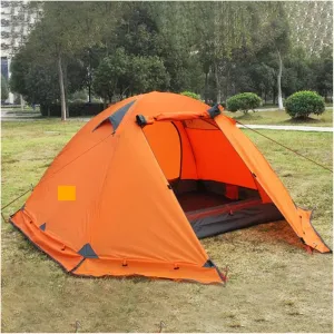 Outdoor Tent Camping Tent Waterproof Hiking Tent Double Layer Outdoor Backpacking Tent 2 Person Tents for Tourism (Color : Orange) (Orange)