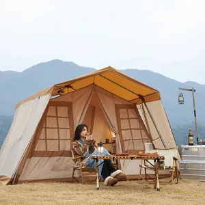 Outdoor Tent Camping Thickened Room Tent Sunscreen and Rainproof Large Luxury Camping Tent Big Tent for Outdoor,Family Cabin Tents,Family Tent for Camp (A) Double The Comfort (A)