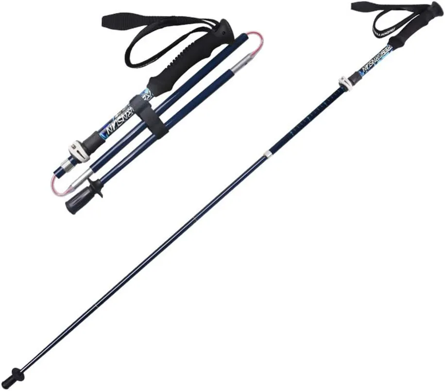 Outdoors Carbon Fiber Trekking Poles - Lightweight and Compact Hiking Sticks with Quick Lock System and Adjustable Wrist Straps, Telescopic, Collapsible, Ultralight for Hiking, Cam