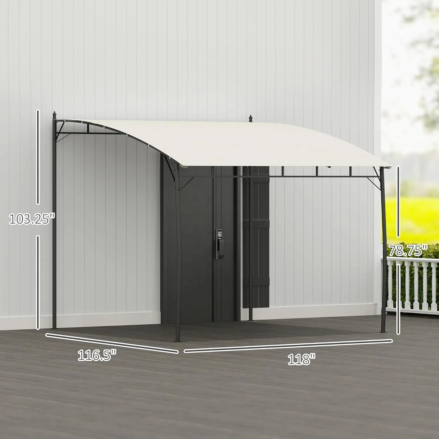 Outsunny 10' x 10' Outdoor Pergola Gazebo with UV-Resistant Canopy and Metal Frame, Sun Shade Shelter for Porch, Patio, Deck, Backyard, Cream White