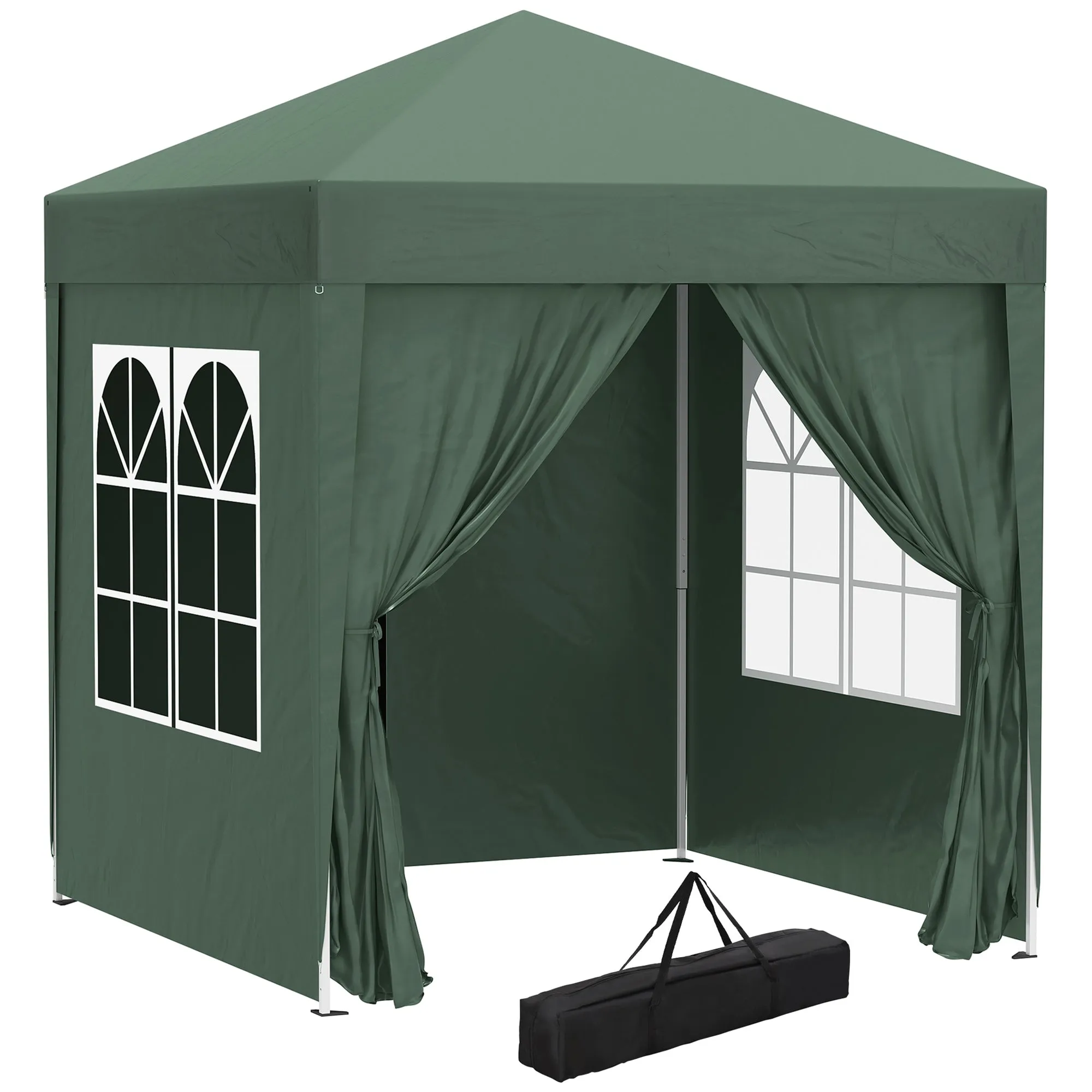 Outsunny 2m x 2m Pop Up Gazebo - Black, Grey, White, Blue, Green or Brown
