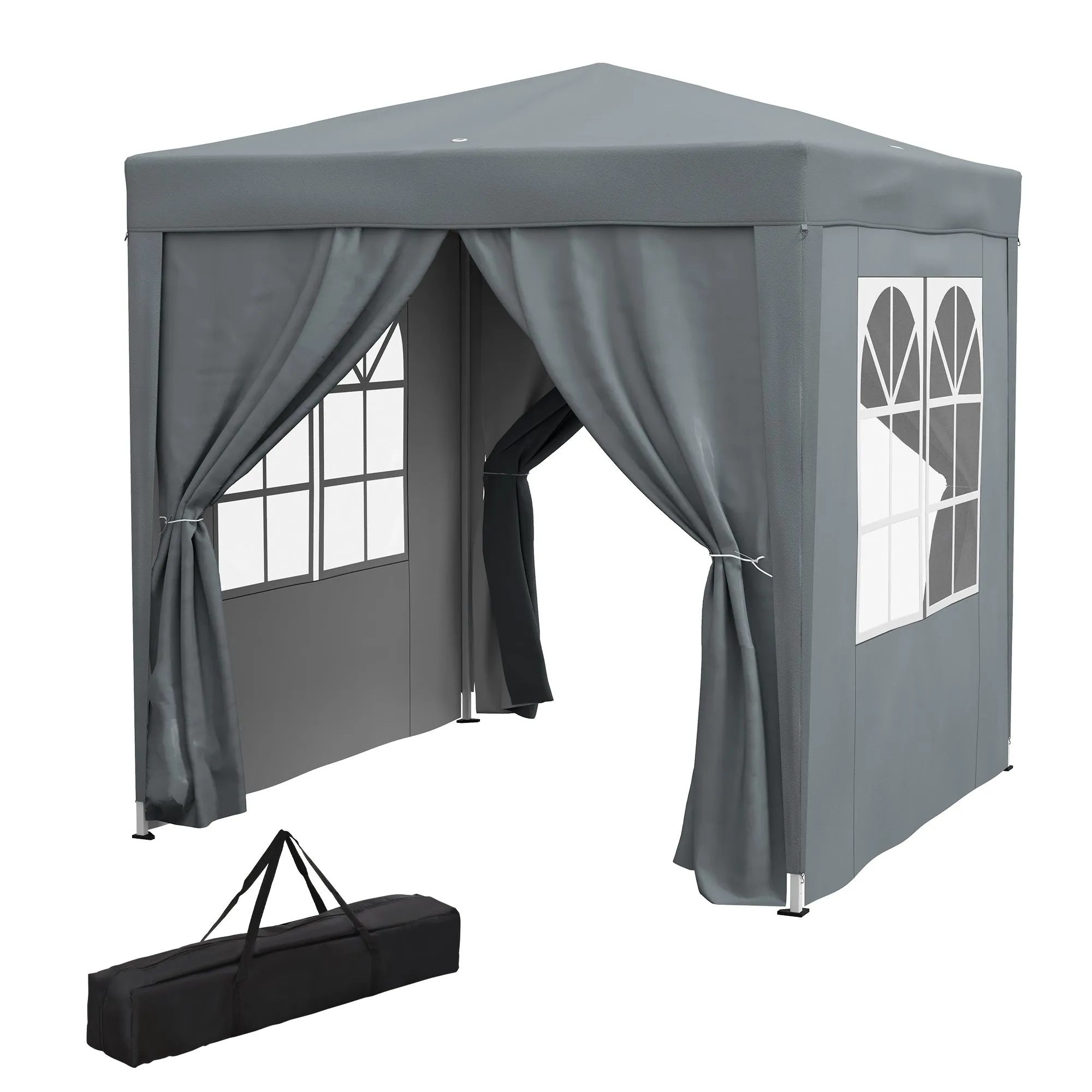 Outsunny 2m x 2m Pop Up Gazebo - Black, Grey, White, Blue, Green or Brown