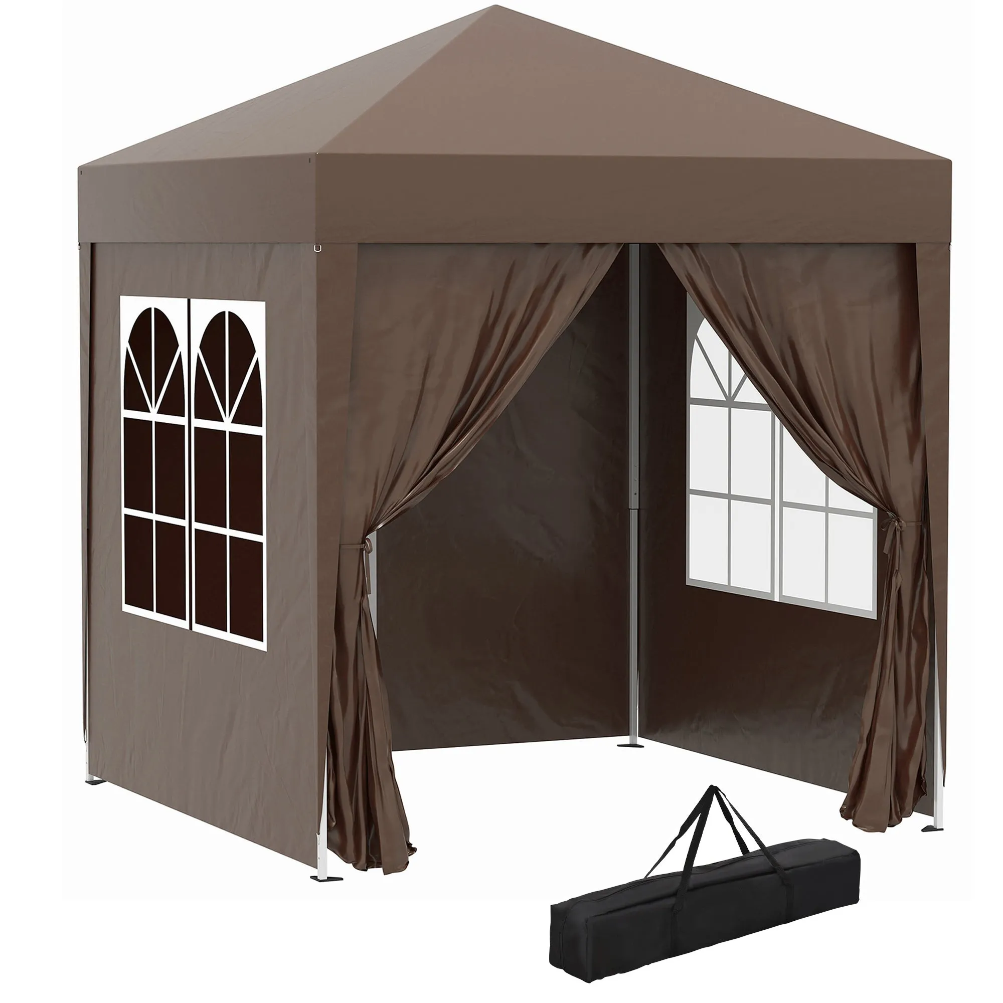 Outsunny 2m x 2m Pop Up Gazebo - Black, Grey, White, Blue, Green or Brown
