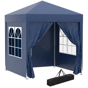 Outsunny 2m x 2m Pop Up Gazebo - Black, Grey, White, Blue, Green or Brown