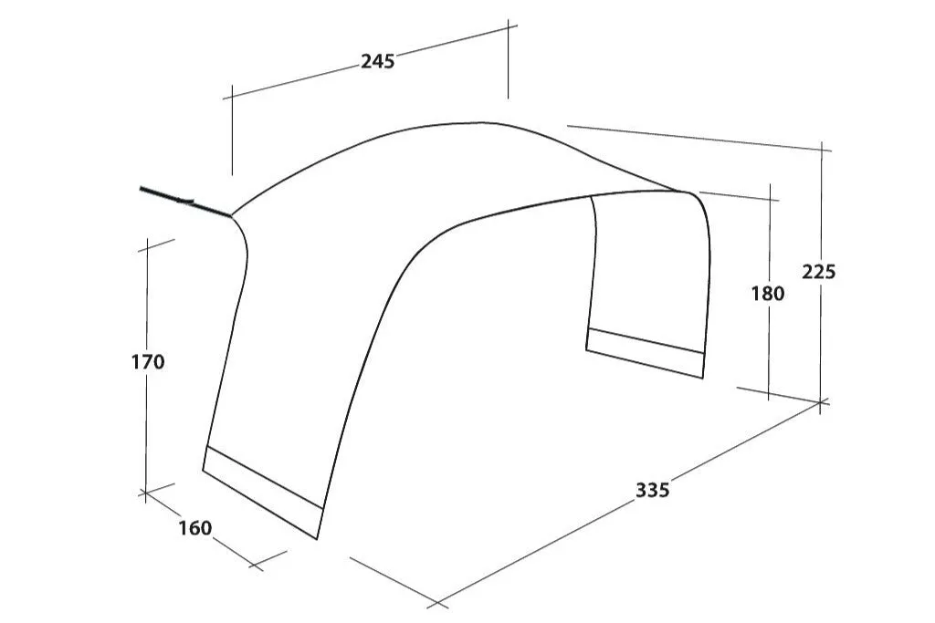 Outwell air shelter tent connector - tentconnectie - grijs