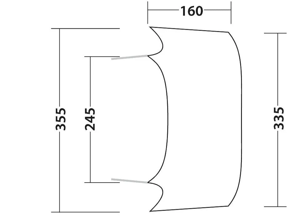 Outwell air shelter tent connector - tentconnectie - grijs