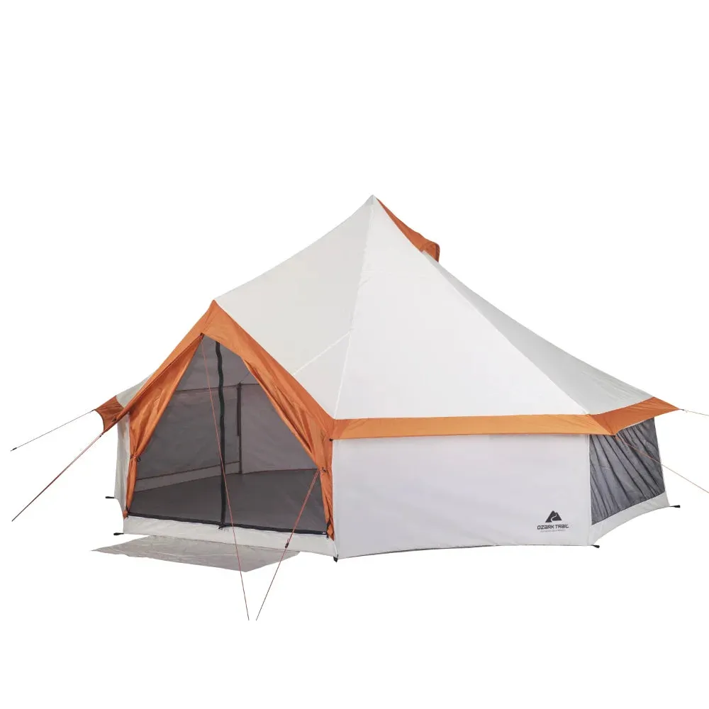 Ozark Trail 8 Person Family Yurt Tent - Spacious Double Layer Cabin Tent with Fiberglass Poles