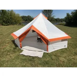 Ozark Trail 8 Person Family Yurt Tent - Spacious Double Layer Cabin Tent with Fiberglass Poles