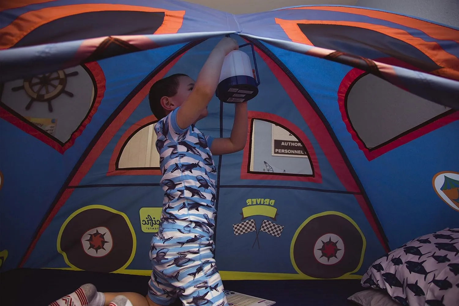Pacific Play Tents 19711 Kids Rad Racer Bed Tent Playhouse - Full Size Mattress