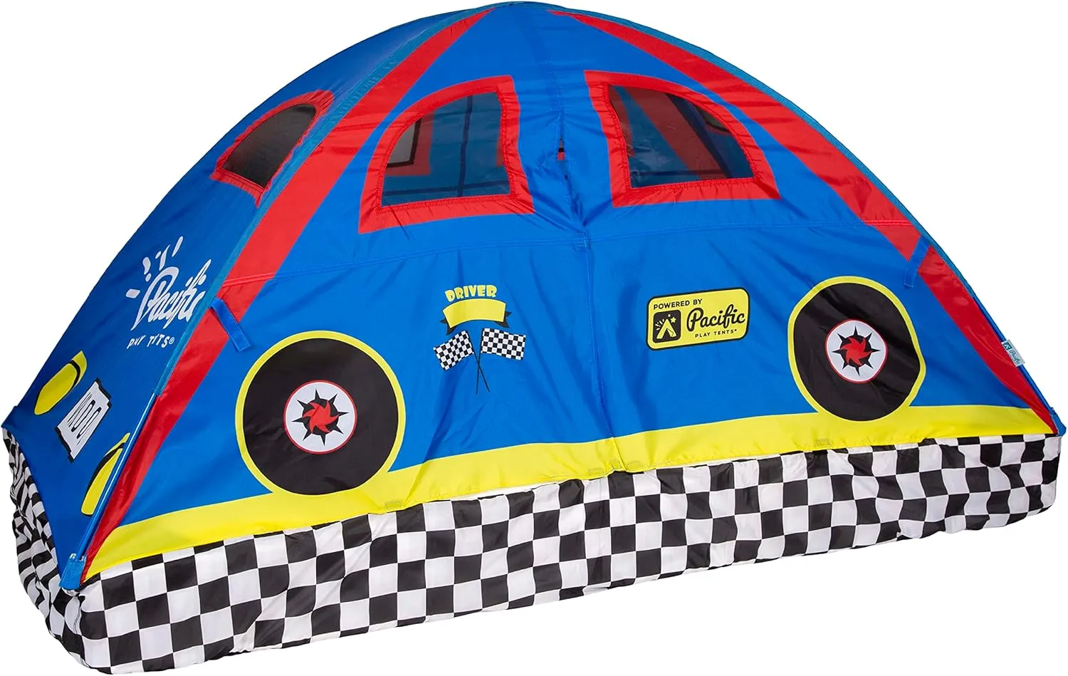 Pacific Play Tents 19711 Kids Rad Racer Bed Tent Playhouse - Full Size Mattress