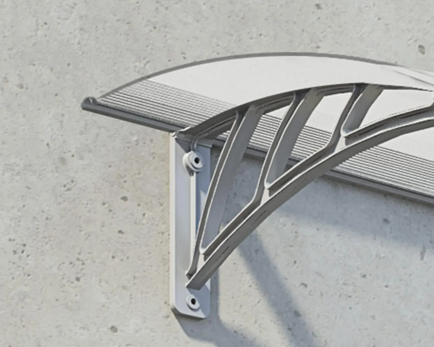 Palram - Canopia Neo 2700-9' x 3' Window & Door Awning for Door Entrance, High-End Polycarbonate Patio Canopy with Clear Panels, UV Protection, Modern Gray Metal Frame, Weather Resistant Overhang