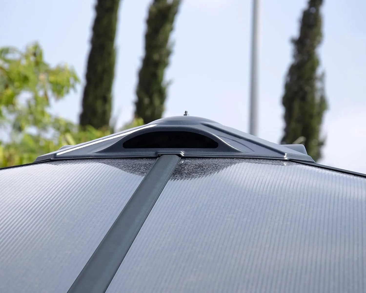 Palram - Canopia Palermo 3000 10x10 Gazebo with Light Kit: Outdoor Patio Canopy with Gray Aluminum Metal Frame, and Bronze Polycarbonate Roof, UV Protection, Easy DIY Outdoor Canopy Gazebo Kits