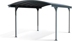 Palram - Canopia Vitoria 5000 10 x 16 Metal Carport, Heavy Duty Car Port, Weather-Protected Gray Aluminum Frame, Gray Polycarbonate RV & Car Storage, UV Protected, DIY Garage Kit, 10-Year Warranty