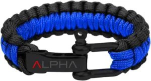 Paracord Bracelet | Black & OD Green| Black Buckle (Black & Blue)