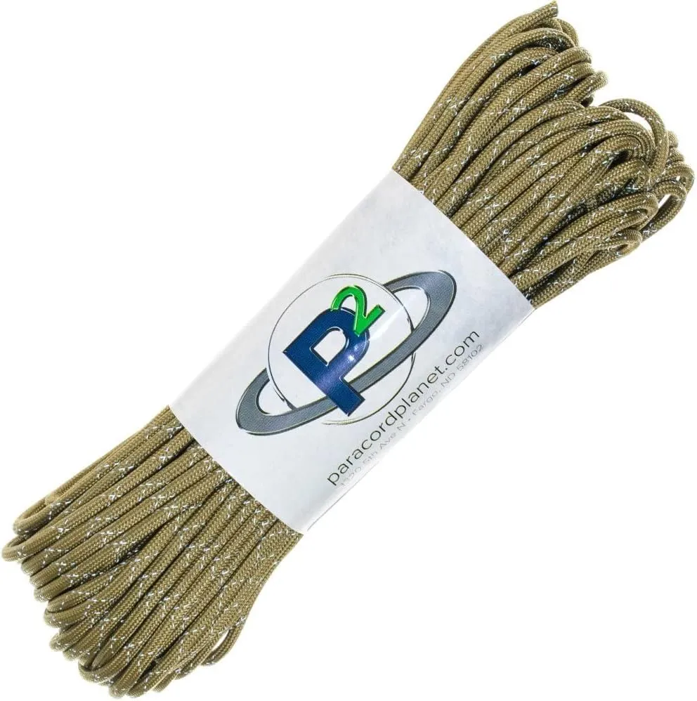 Paracord Planet 700lb Criss Cross Double-Reflective Paracord - 2 Bright Retro-Reflective Tracers for The Best in High-Visibility Cord - 100% Nylon Cord is Made in The USA