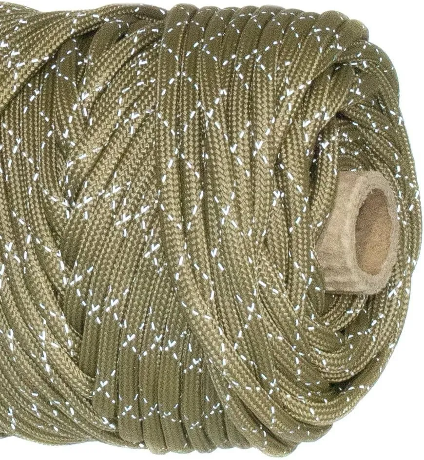 Paracord Planet 700lb Criss Cross Double-Reflective Paracord - 2 Bright Retro-Reflective Tracers for The Best in High-Visibility Cord - 100% Nylon Cord is Made in The USA