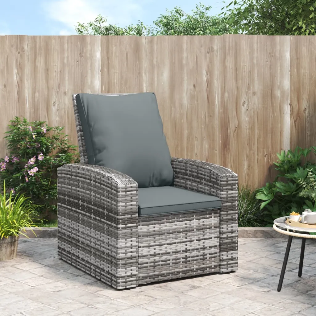Patio Chair Outdoor Furniture Lounger Chair with Cushions Poly Rattan