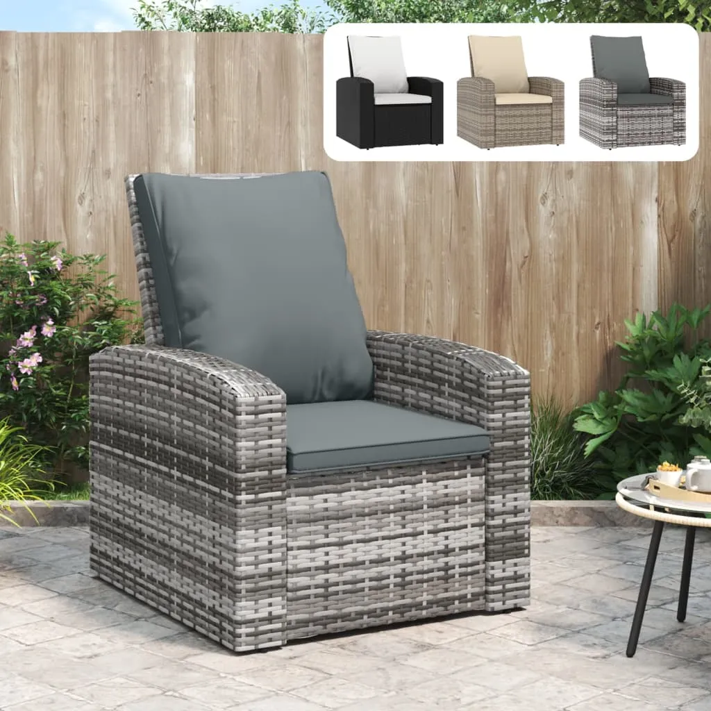 Patio Chair Outdoor Furniture Lounger Chair with Cushions Poly Rattan