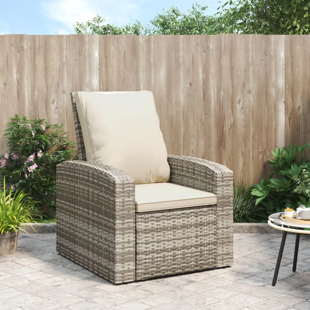 Patio Chair Outdoor Furniture Lounger Chair with Cushions Poly Rattan