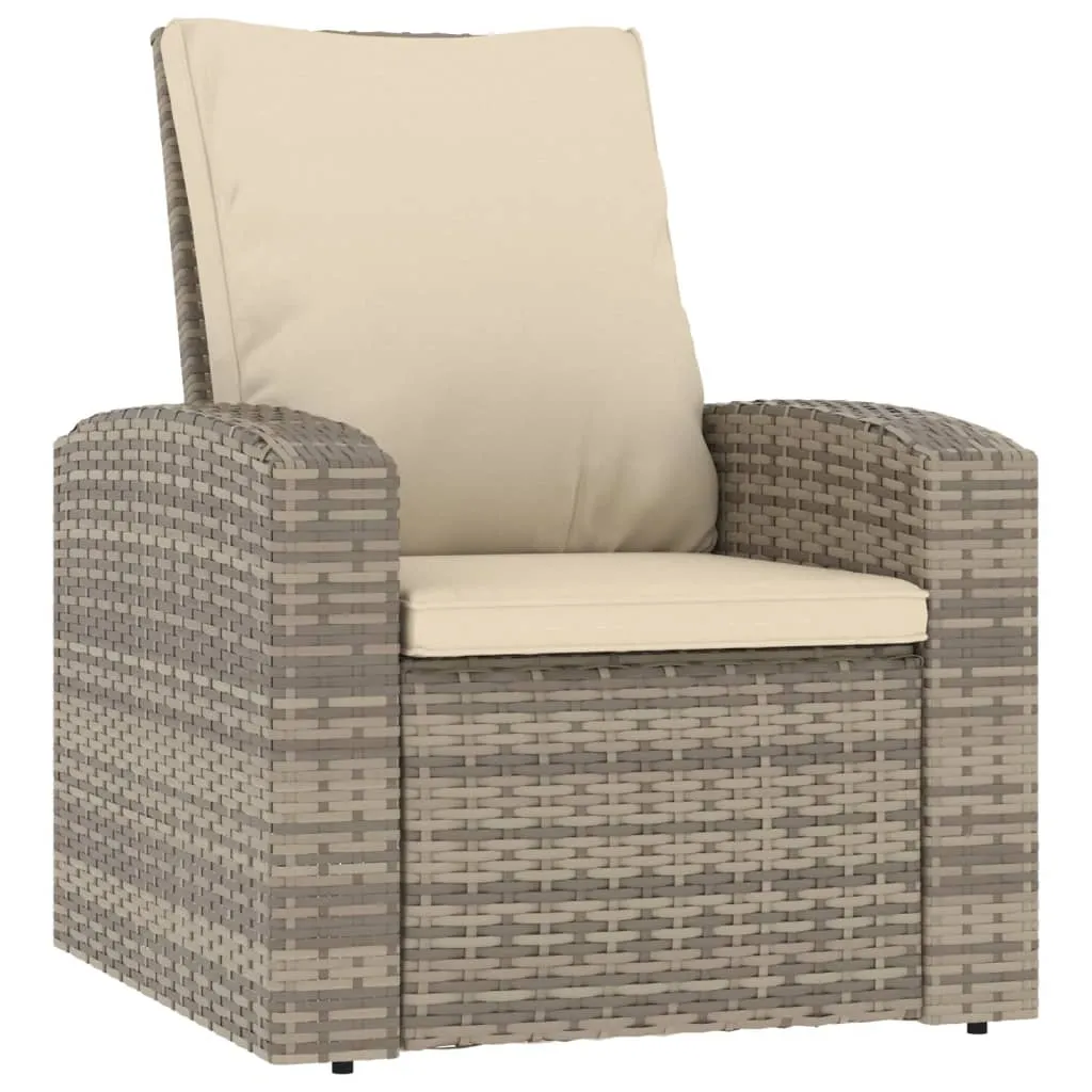 Patio Chair Outdoor Furniture Lounger Chair with Cushions Poly Rattan