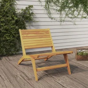 Patio Chair Solid Wood Teak Outdoor Chairs Folding Garden Accent Chair Comfortable Teak Lounge Chair Durable Frame for Patio, Garden, and Terrace