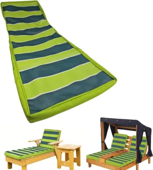 Patio Chaise Lounge mini Chair Replacement Cushion Cover， for Outdoor Kids pet Furniture Wooden Chair, Waterproof Fade Resistant Fabrics (Green, Only 1 Cover)