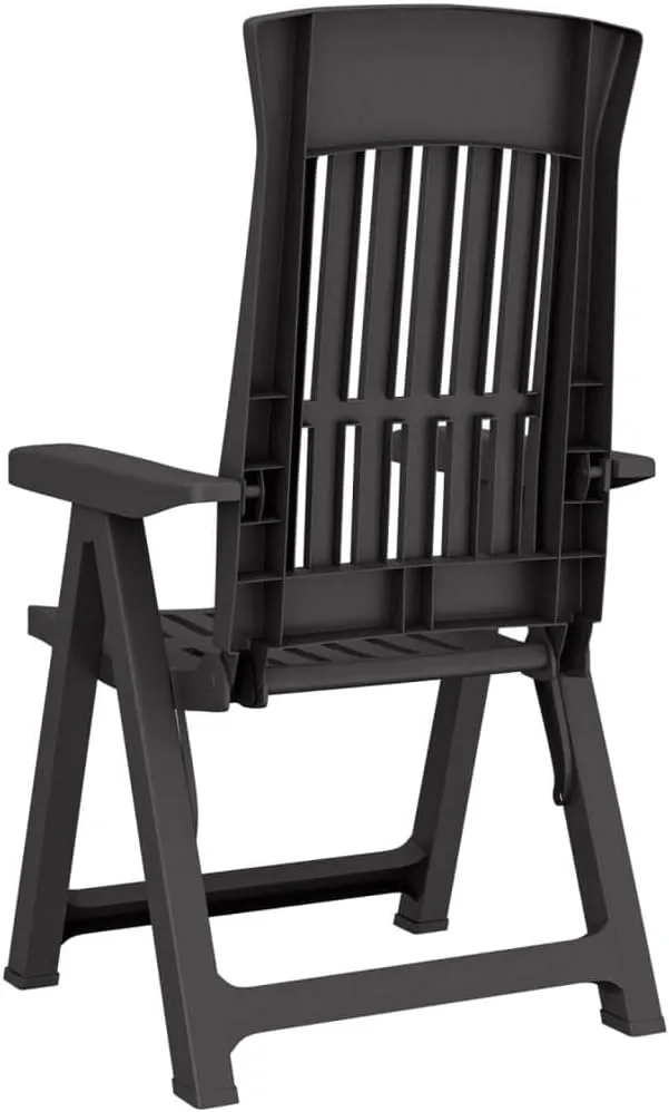 Patio Reclining Chairs 2 pcs Anthracite Outdoor Lounge Chairs Adjustable Backrest Foldable Chairs for Garden, Patio, Lawn, and Beach