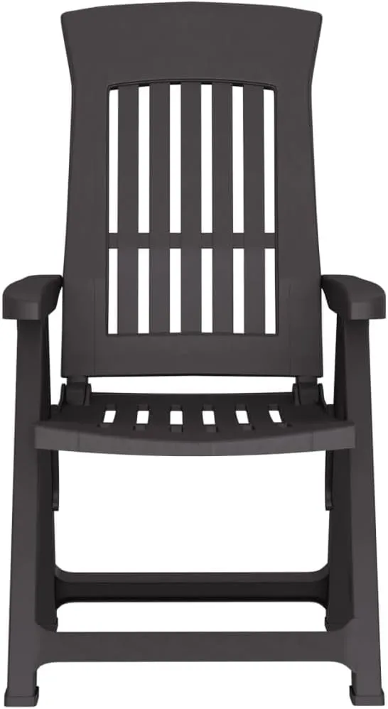 Patio Reclining Chairs 2 pcs Anthracite Outdoor Lounge Chairs Adjustable Backrest Foldable Chairs for Garden, Patio, Lawn, and Beach