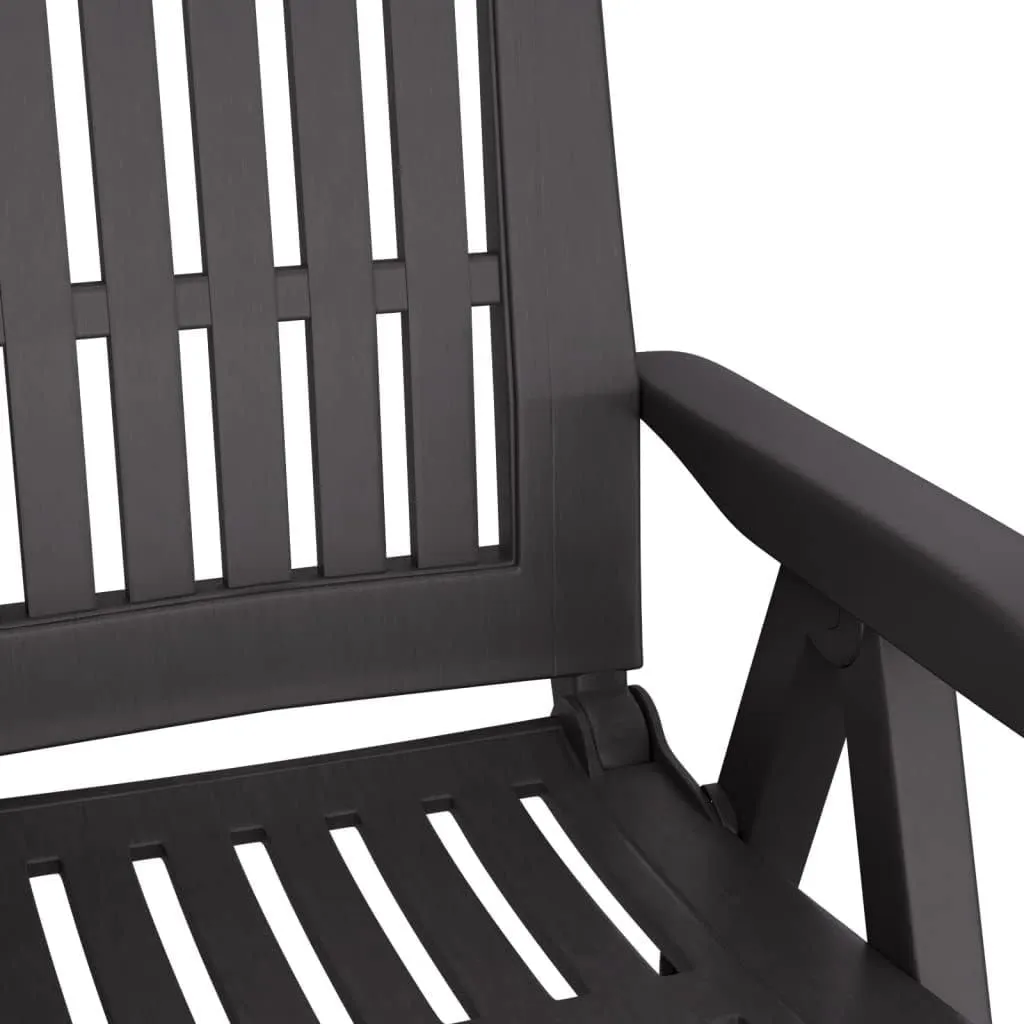 Patio Reclining Chairs 2 pcs Anthracite Outdoor Lounge Chairs Adjustable Backrest Foldable Chairs for Garden, Patio, Lawn, and Beach