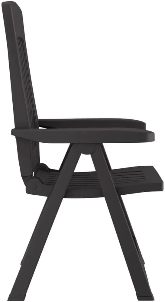 Patio Reclining Chairs 2 pcs Anthracite Outdoor Lounge Chairs Adjustable Backrest Foldable Chairs for Garden, Patio, Lawn, and Beach