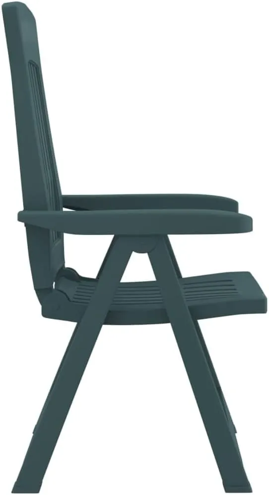 Patio Reclining Chairs 2 pcs Green PP Adjustable Backrest Foldable Outdoor Lounge Chair for Patio Garden Lawn Beach Adjustable Recliner Chair