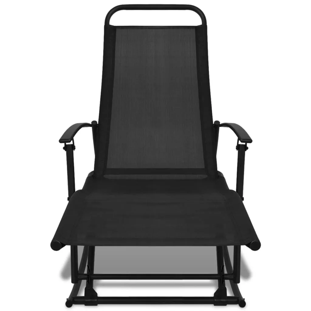 Patio Rocking Chair Steel and Textilene Black