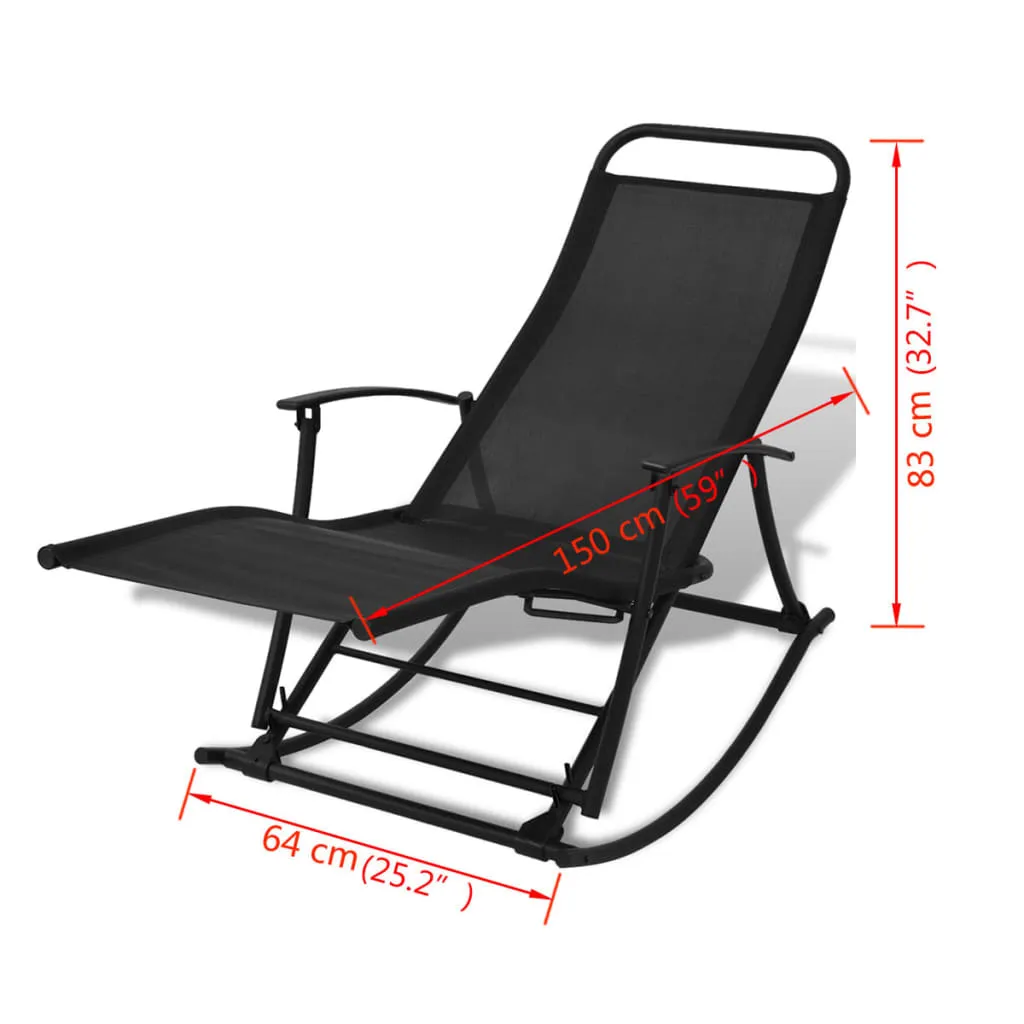 Patio Rocking Chair Steel and Textilene Black