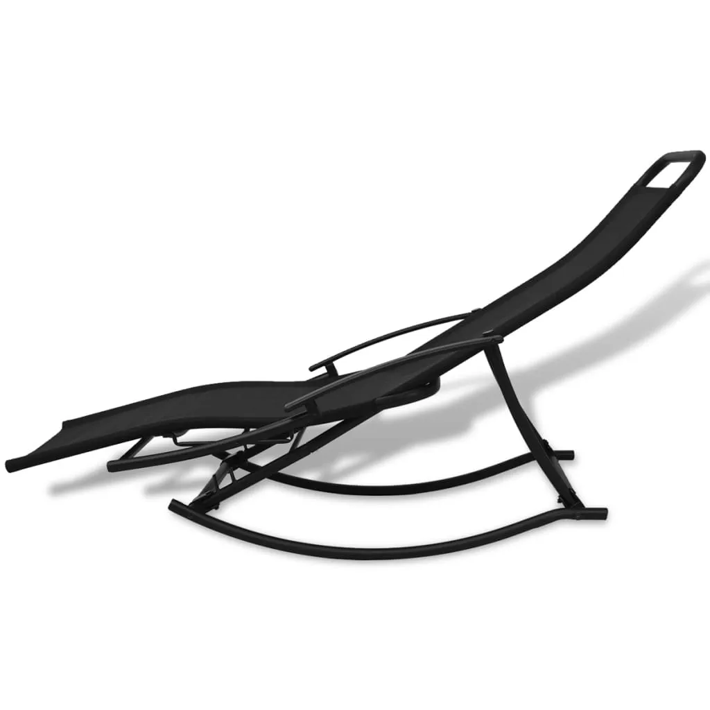 Patio Rocking Chair Steel and Textilene Black
