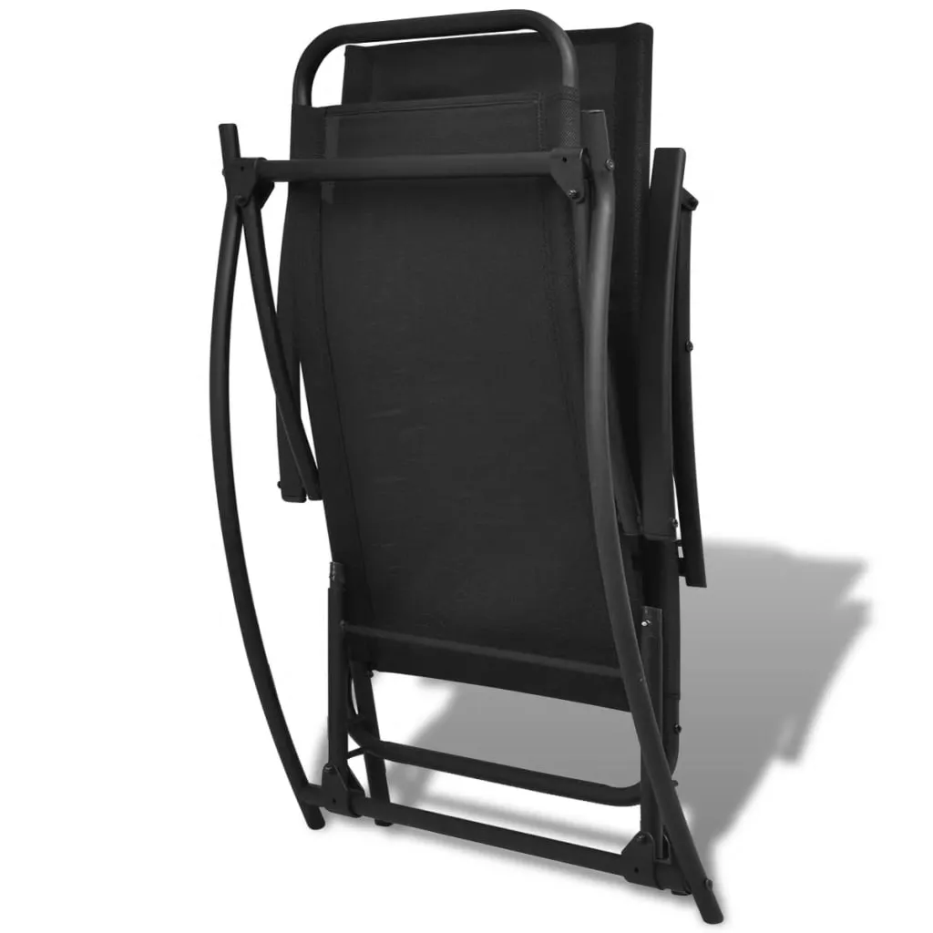 Patio Rocking Chair Steel and Textilene Black