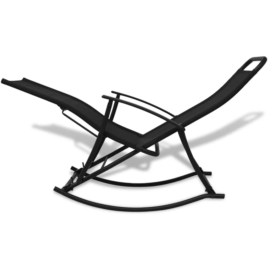 Patio Rocking Chair Steel and Textilene Black