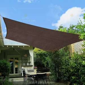 Patio Sun Shade Sail Canopy, 6' x 10' Rectangle Shade Cloth UV Block Sunshade Fabric - Outdoor Cover Awning Shelter for Pergola Backyard Garden Yard (6' x 10' Rectangle, Brown)