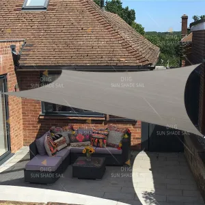 Patio Sun Shade Sail Canopy, 6' x 8' Rectangle Shade Cloth Block Sunshade Fabric - Outdoor Cover Awning Shelter for Pergola Backyard Garden Yard (Grey Color)