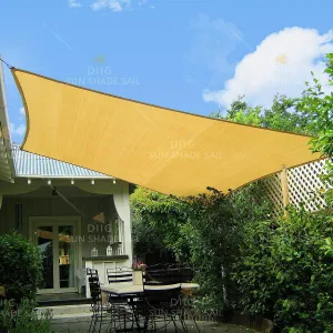 Patio Sun Shade Sail Canopy, 8' x 12' Rectangle Shade Cloth Block Sunshade Fabric - Outdoor Cover Awning Shelter for Pergola Backyard Garden Yard (Sand Color)