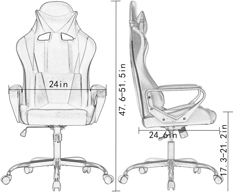 PC Gaming Chair Ergonomic Office Chair Cheap Desk Chair Executive Task Computer Chair Back Support Modern Executive Adjustable Arms Rolling Swivel Chair for Women, Men