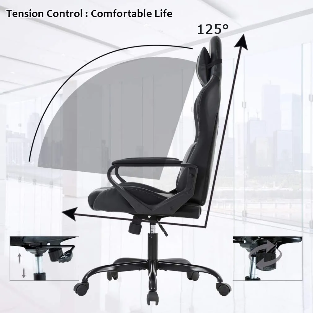 PC Gaming Chair Ergonomic Office Chair Cheap Desk Chair Executive Task Computer Chair Back Support Modern Executive Adjustable Arms Rolling Swivel Chair for Women, Men