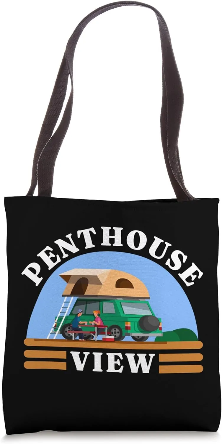 Penthouse View Rooftop Tent Camping Off-Road Vehicle Camper Tote Bag